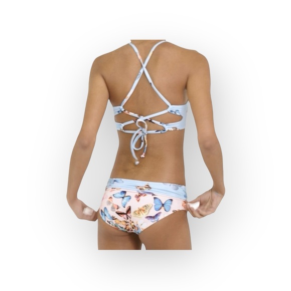 new Submarine ❤︎ Highs + Lows Print Bikini Set ❤︎ Cherry Blossom on Baby Blue - Picture 12 of 16